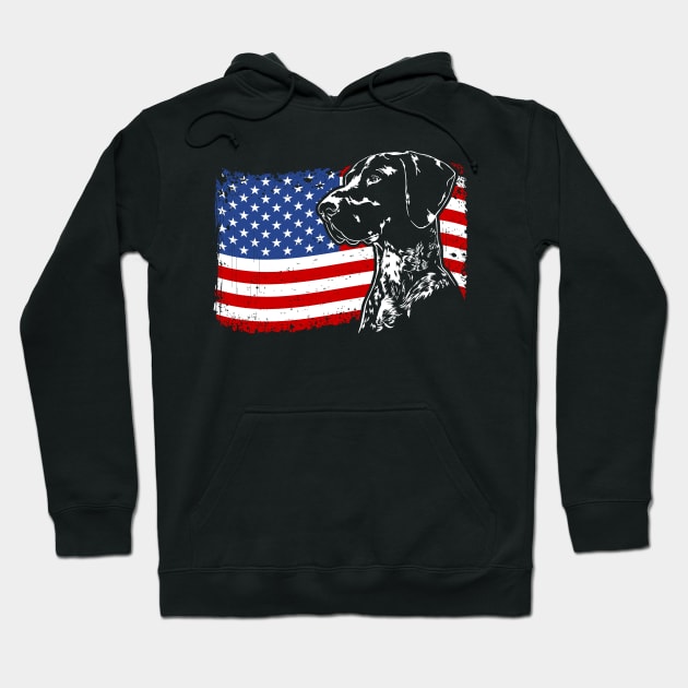 German Shorthaired Pointer Mom Dad American Flag patriotic dog Hoodie by wilsigns